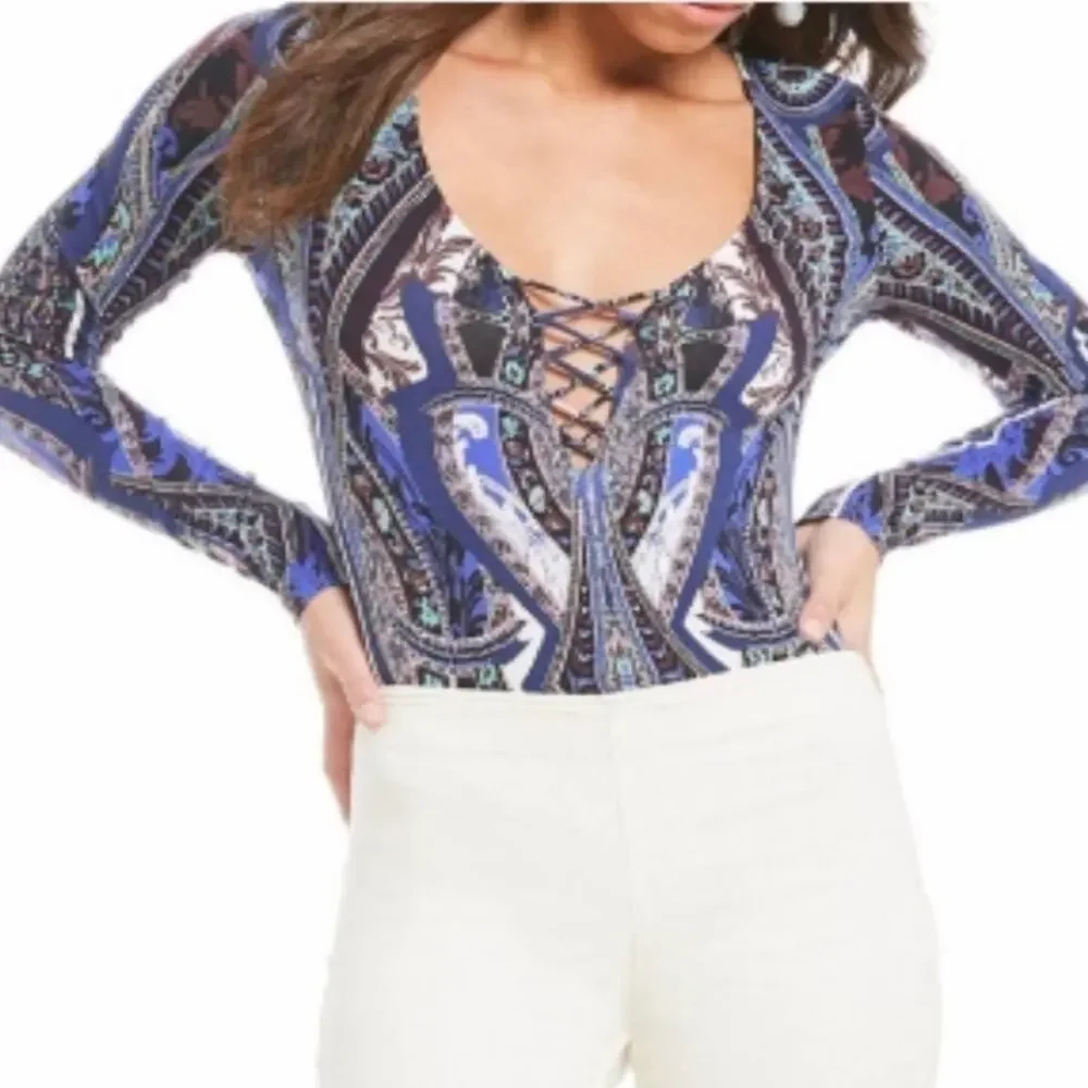 FREE‎ People Pick a Place Lace Up Bodysuit size small new